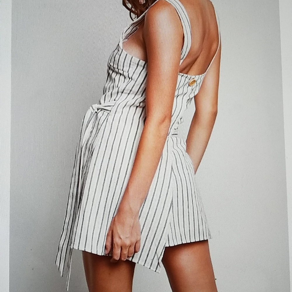 Striped mini wrapped dress - Picture 3 of 8